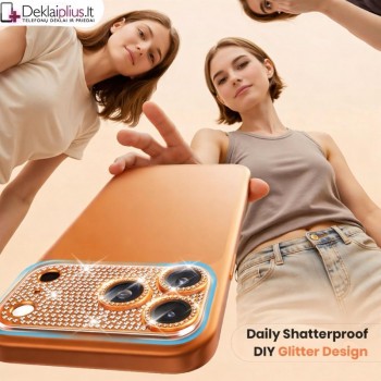Telefono galinės kameros grūdintas stiklas blizgus - pilnai dengiantis - oranžinis (Apple Iphone 17 Pro Max) Telefono galinės kameros grūdintas stiklas blizgus - pilnai dengiantis - oranžinis (Apple Iphone 17 Pro Max)